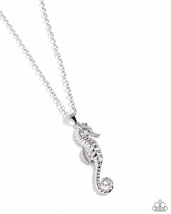 Sparkling Seahorse - Silver - Paparazzi Accessories