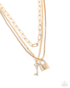 LOCKS of Luck - Gold - Paparazzi Accessories