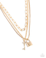 LOCKS of Luck - Gold - Paparazzi Accessories
