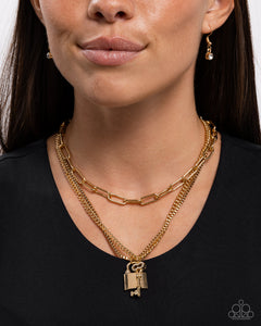 LOCKS of Luck - Gold - Paparazzi Accessories