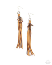 Load image into Gallery viewer, Feathered Festivity - Brass - Paparazzi Accessories