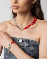 Complete Look - Iridescent Icon - Tourist Twists - Red - Paparazzi Accessories
