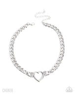 Heartfelt Hunch - Silver -Paparazzi Accessories