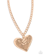Hammered Heartthrob - Gold - Paparazzi Accessories