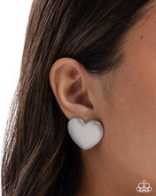 Load image into Gallery viewer, Smitten Studs - Silver - Paparazzi Accessories