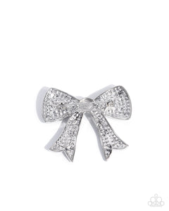 Bow Bravado - White - Paparazzi Accessories