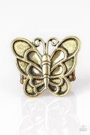 Sky High Butterfly - Brass - Paparazzi Accessories