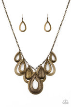 Load image into Gallery viewer, Teardrop Tempest - Brass - Paparazzi Accessories