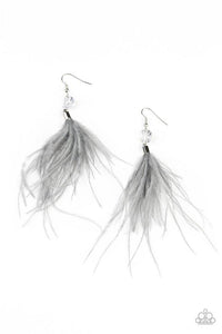 Feathered Flamboyance - Silver - Paparazzi Accessories