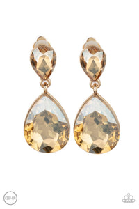 Aim For The MEGASTARS - Gold Clip-On Earrings - Paparazzi Accessories