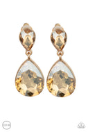 Aim For The MEGASTARS - Gold Clip-On Earrings - Paparazzi Accessories