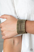 Load image into Gallery viewer, Level The Field - Brass - Paparazzi Accessories