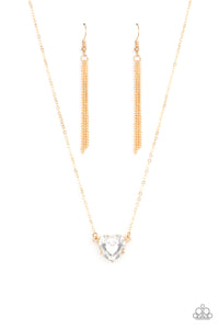 She Works HEART For The Money - Gold - Paparazzi Accessories