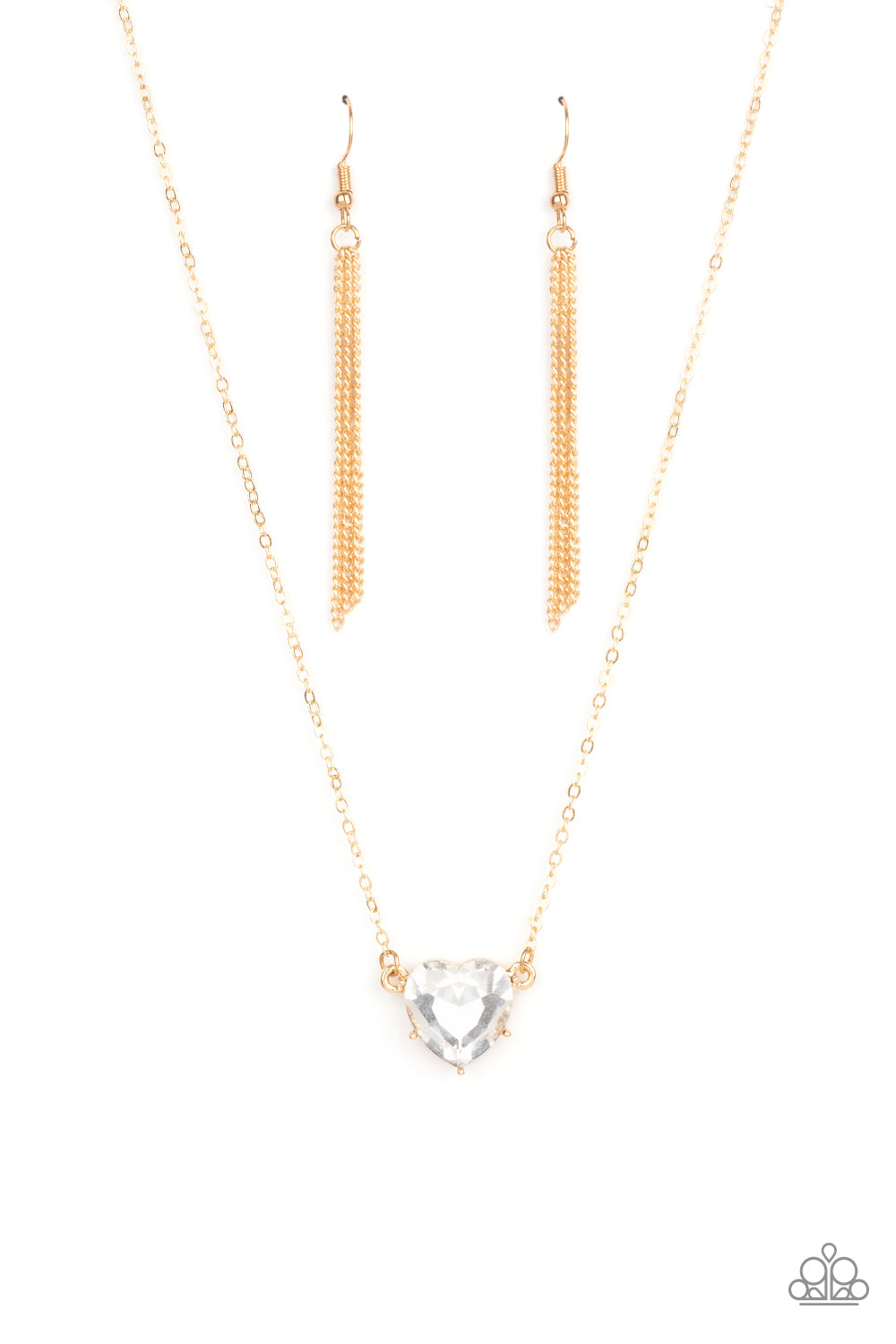 She Works HEART For The Money - Gold - Paparazzi Accessories