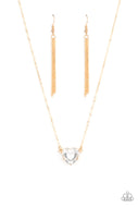 She Works HEART For The Money - Gold - Paparazzi Accessories