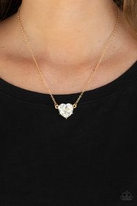 She Works HEART For The Money - Gold - Paparazzi Accessories