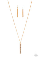 Matt 7:7 - Gold - Paparazzi Accessories
