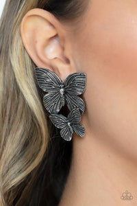 Blushing Butterflies - Silver -  Paparazzi Accessories