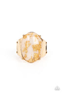 Gold Leaf Glam - White - Paparazzi Accessories
