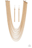 Cascading Chains - Gold - Paparazzi Accessories