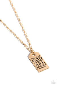 Possible Pendant - Gold - Paparazzi Accessories