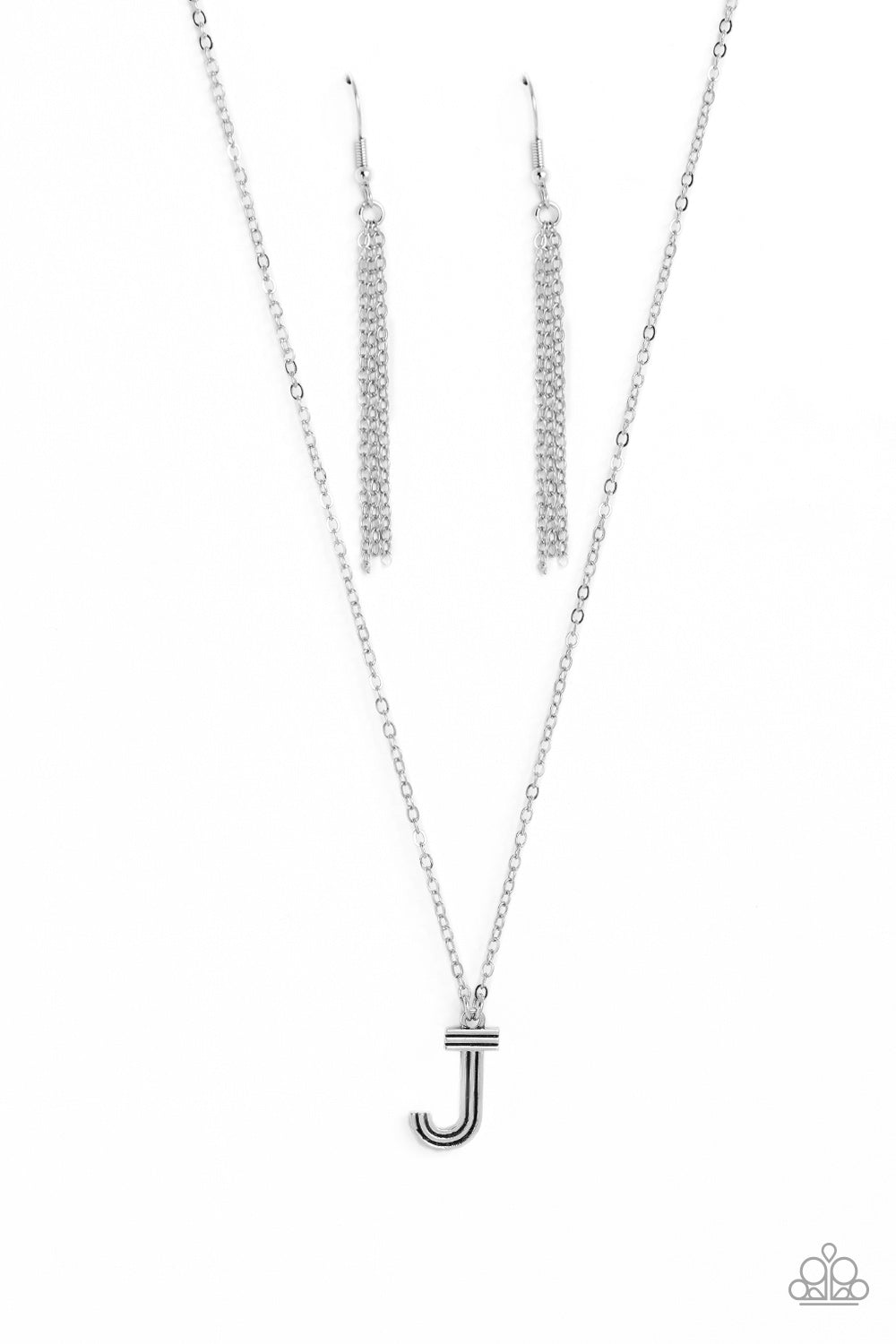 Leave Your Initials - Silver - J - Paparazzi Accessories