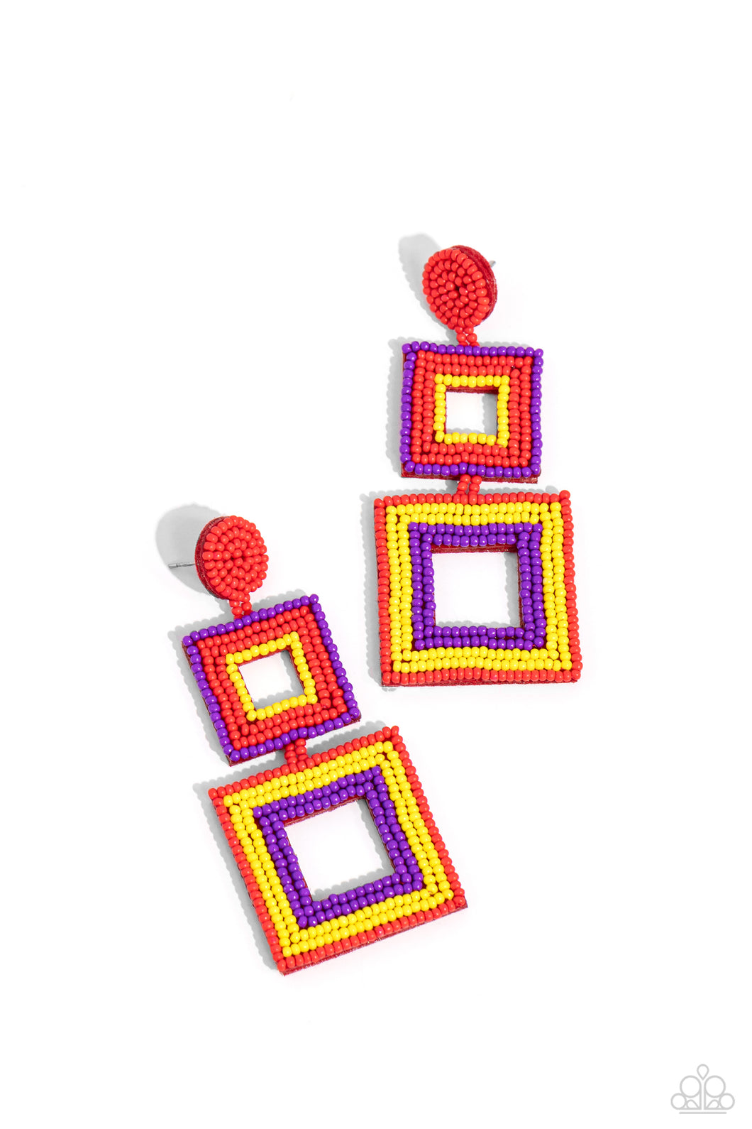 Seize the Squares - Red - Paparazzi Accessories