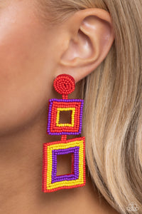 Seize the Squares - Red - Paparazzi Accessories