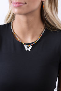 Vibrant Flutter - White - Paparazzi Accessories