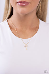 Leave Your Initials - Gold - T - Paparazzi Accessories