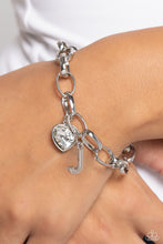 Load image into Gallery viewer, Guess Now Its INITIAL - White - J - Paparazzi Accessories