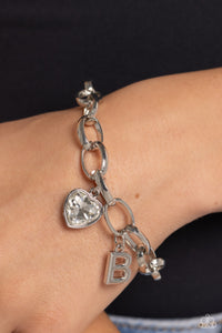 Guess Now Its INITIAL - White - B - Paparazzi Accessories